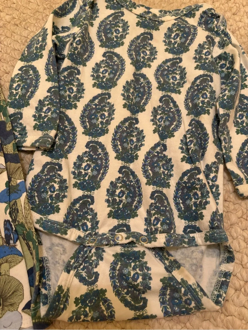 Kate Quinn Lot Floral & Peacock Printed Cotton Fabric Trio - Cream, Blue, Green